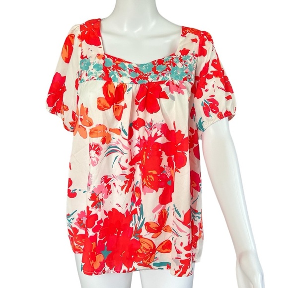 Source Unknown Tops - Womens Lightweight Floral Summer Top Sz. MD